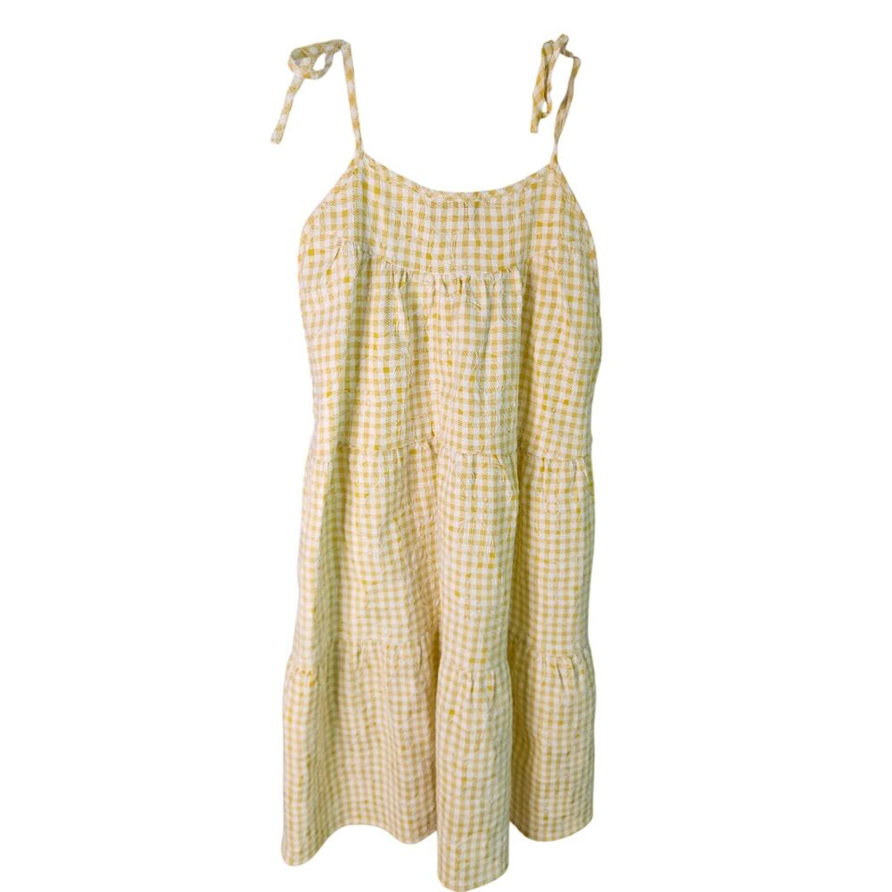 En Saison Embroidered Kanika Mini Dress Sz M Yellow White Daisy Floral - Picture 6 of 9